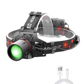 Proforus 733165455261 Green Led Headlamp Rechargeable With And White Light Option F