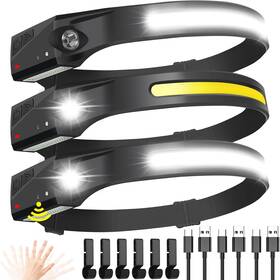 Psdriqq 705353335723 Headlamp Flashlight 3 Pack Rechargeable Led Headlamps Wide Beam Head Lamp