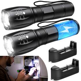 Punlim 331397164763 2 Pack Led Tactical Flashlights High Lumens Lights Portable Waterproof Zoomab