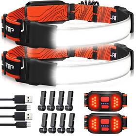 Punlim 414909532104 2pack Rechargeable Led Headlamp Flashlight 230 Lighting 800 Lumen 3 Modes Builti