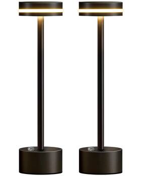 Amz-tbl1800-b2 Pusu Cordless Table Lamp Set Of 2 Battery Powered Led Desk Portable Tab