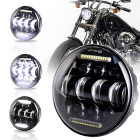 19h57508 Pxpart 5.75inch 5 3/4 Inch Led Headlight With White Halo Drl 66w Motorcycle Driving H