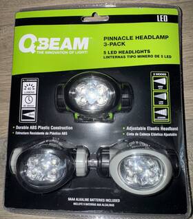 24130 Q Beam 3 - Pack Led Pinnacle Headlamps Hiking Camping Outdoor Activities New
