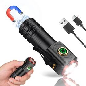 Ce2544a Qby Pocket Flashlight With Clipini Rechargeable Small M Black