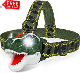 Qichuang Toys Factory 445022892869 Dx Da Xin Dinosaur Headlamp T-rex Led Headlamps For Kids Flashlights Camping Gea