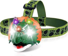 Qichuang Toys Factory 445025240278 Triceratops Led Headlamp - Dinosaur For Kids Camping Gear Essentials