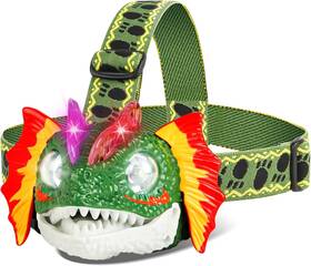 Qichuang Toys Factory 445035483498 Dilophosaurus Led Headlamp For Kids - Fun Camping Flashlight Gift