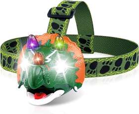 Qichuang Toys Factory 744110864694 Triceratops Led Headlamp Dinosaur For Kids Camping Essentials Gift Toy