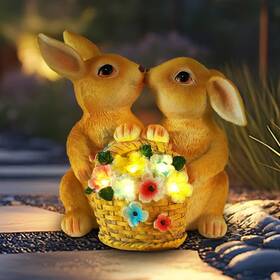 Qiujonvy Ty-001 Garden Statues Rabbit Solar Lights Bunny Decor With Led Home Decorati