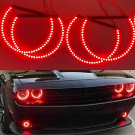 Qiuko 720643133919 4pcs Rgb Multi-color Led Angel Eye Light Halo Ring Demon Kit Headlight