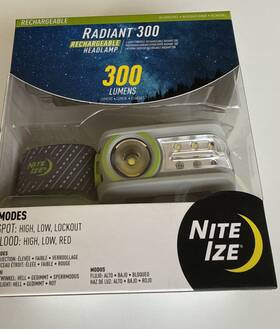Radiant 094664047358 300 Rechargeable Headlamp - Light Gray Brand New