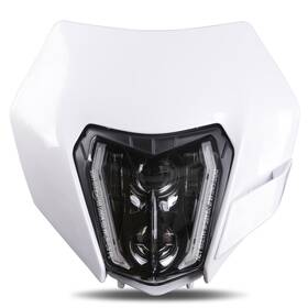 Ra-1718z-w Ramjet4x4 Led Motorcycle Headlight Dirt Bike Drl Headlamp With Bezel Compatible Mo