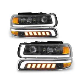 Ra-cs9906h Ramjet4x4 Led Headlights Assembly Headlamps Replacement Compatible With 1999-2002 Chevy