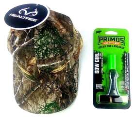 937cn Realtree & Primos Led Light Adjustable Baseball Cap And Cow Girl Hunting Elk Call