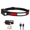6844 Rechargeable Headlamp 1200lumens Led Flashlight 3 Cob 230 Wide Strip