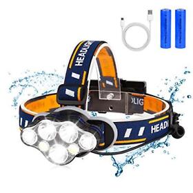 Rechargeable Headlamp 13000 Lumen Super Bright 7 Led 8 Modes Headlight Flashligh