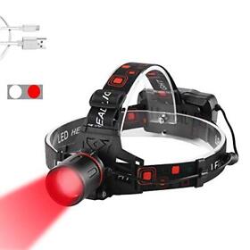 Rechargeable Headlamp With Red And White Light Proforus Tactical Hunting Head