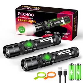 S3000l Rechoo 647697944844 Rechargeable Flashlights 2 Pack High Lumens Led Tactical Flashlight W