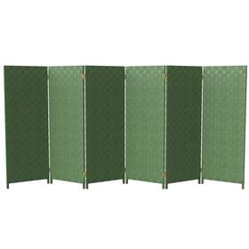 Fb-4out-grn-6p Red Lantern 4 Ft. Short Woven Fiber Outdoor All Weather Folding Screen - 6 Pa