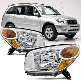 Rk-hl-tr-511 Reinko Headlights Assembly Compatible With 2004 2005 Toyota Rav4 Replacement Headlam