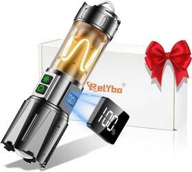 Relybo-shc228-us Relybo Super Bright Flashlight High Lumens 10000 Rechargeable Powerful 30w Led Lon