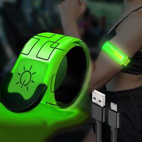 Rsca-lab01-green Rivsli Led Armband For Running Usb Rechargeable Safety Light Runners High Visibi