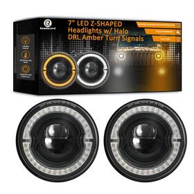 Hl704ybrl Roadandlord Anti-glare 7 Inch Led Headlights Round Z-shaped Cutoff H6024 Compatible With