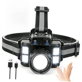 Rolledomain 756940336913 T18 Headlamp 2000lm Rechargeable With Motion Sensor White Yellow