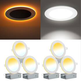 Epnl-4rdsl-5cct Rollin Light 6 Pack 4 Inch Canless Led Recessed Lighting With Night Mode 6cct Ultra