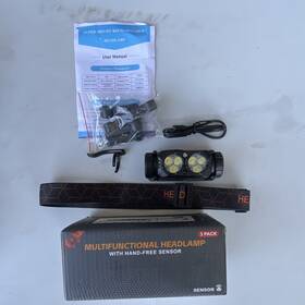 Jg03 Ruboliy Led Aluminum Headlamp 3 Pack Usb Rechargeable Magnetic Model Black