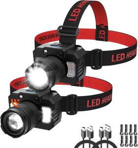 Lt07 Ruboliy Rechargeable Headlamp High Lumen 2pack Super Bright Head Lamp With Side Light &