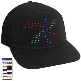 Ruconla 603996021563 Led Rolling Display Baseball Cap Message Hat With Rechargeable Full