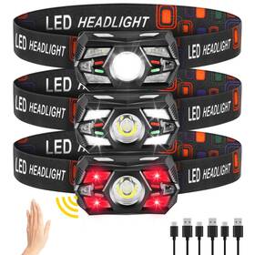 B0dknqr8fz Rufykiri 3pack Headlamp Rechargeable Super Bright Led Head Lamps Motion Sensor Headlights