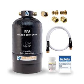 E5012 Rv Water Filter Store Essential Softener Portable 16 000 Grain W 4ft Hose 3/4 Inch Fittings
