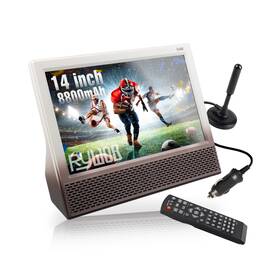 Mt14 Rywob 14 Portable Tv With Antenna Built-in 8800mah Rechargeable Battery
