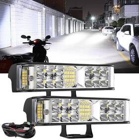 Sam-032 Samman Adtopi 6 Inch Led Light Bar With Wiring Harness Kit Pods Flood Sp