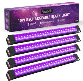 Cxh-wl-a-10w Sayitwill Rechargeable Black Light Bar 4 Packs Battery Powered Lights For Glow P