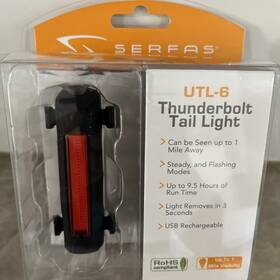 Utl-6bk Serfas Thunderbolt Usb Taillight Black
