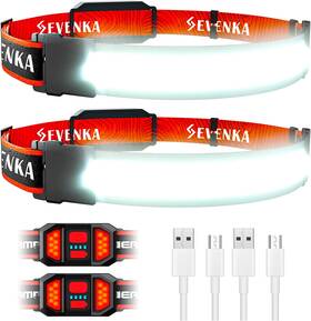 Sevenka 313114353390 2 Rechargeable Headlamps Led Headlamp Flashlight Bright Wide Beam Headl