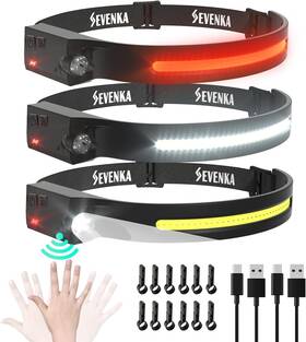 Lx200 Sevenka 744759194022 3 Pack Led Headlamp Rechargeable 1000 Lumen Wide Beam Head Light Camping Work