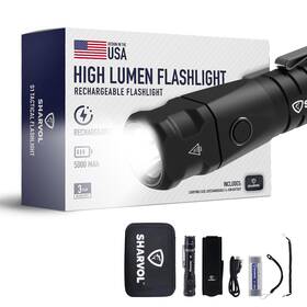 Sharvol 860004145806 Rechargeable Tactical Flashlight With Battery High Lumens Flashl