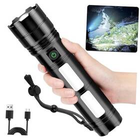 P199-cob Shen Zhen Shi Bi Xi Yin Mao Yi You Xian Gong Si Rechargeable Flashlights 1000000 High Lumens Super Bright Flash Light With 2