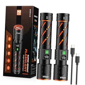 Gd2501a Shenzhenshihengxinlichengguojimaoyiyouxiangongsi Rechargeable Flashlights High Lumens 10000 Super Bright 30w Led Long 2 Pack