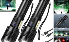 P002-cob-2p Shenzhenshizhongshenghaoshiyeyouxiangongsi Rechargeable Flashlights High Lumens 990000lm Bright Flashlight Attery