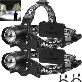 P80-hl Shenzhenshizhongshenghaoshiyeyouxiangongsi Led Headlamp Rechargeable 2pack 990000 Lumens Bright Head Lamp Attery