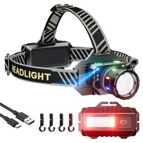 T701d Shilipai Rechargeable Headlamp 2000 High Lumens With Motion Sensor 90 Adjustable Supe