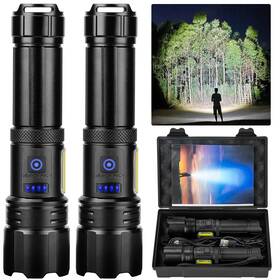 206-p99-cob Sigoobal Rechargeable Flashlight High Lumens Super Bright Flash Light 7 Modes With C