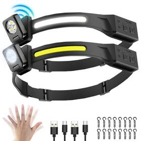 Xy200 Siuyiu Rechargeable Headlamp 2 Pack - 1000 Lumen Led With 23 Side Light &