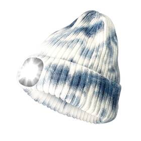 Sj-td-1pcs-gw Sjpro Led Beanie Hat With Light Rechargeable Headlamp Cap Unisex Winter War