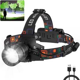 Sknsl 702163221642 Rechargeable Headlamp 990000 Lumens Super Bright Led Head Lamp With 3 Modes